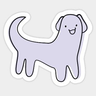 Cute Silly Simple Minimalist Pastel Periwinkle Puppy Dog White Pattern Sticker